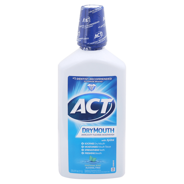 Save on ACT Dry Mouth Anticavity Fluoride Mouthwash Soothing Mint