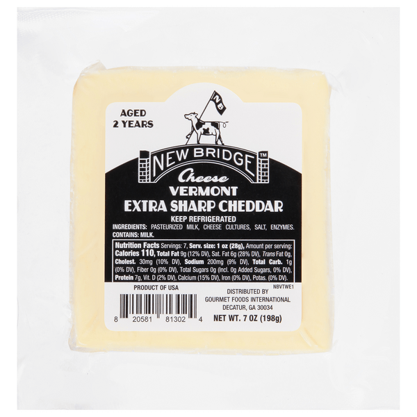 Save on New Bridge Vermont Cheddar Cheese Extra Sharp Chunk Order
