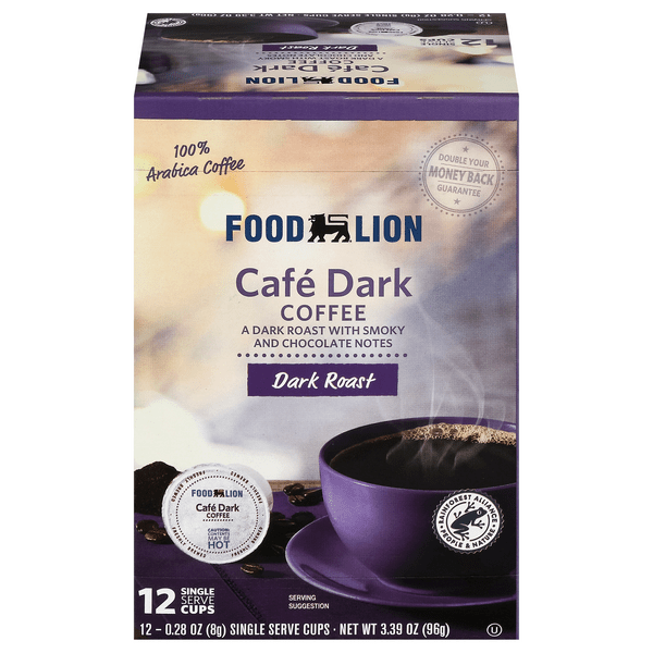 Save on Food Lion Cafe Dark Dark Roast Single Serve Coffee Cups Order Online Delivery Food Lion