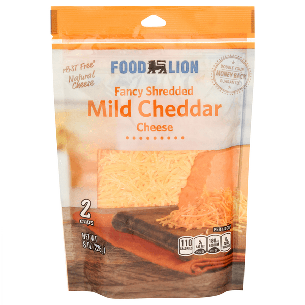 Save on Food Lion Cheddar Cheese Mild Fancy Shredded Natural Order