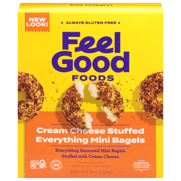Save on Feel Good Foods Cream Cheese Stuffed Mini Everything Bagels