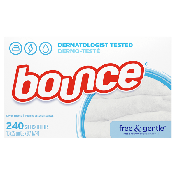 Save on Bounce Fabric Softener Dryer Sheets Free & Gentle Order Online