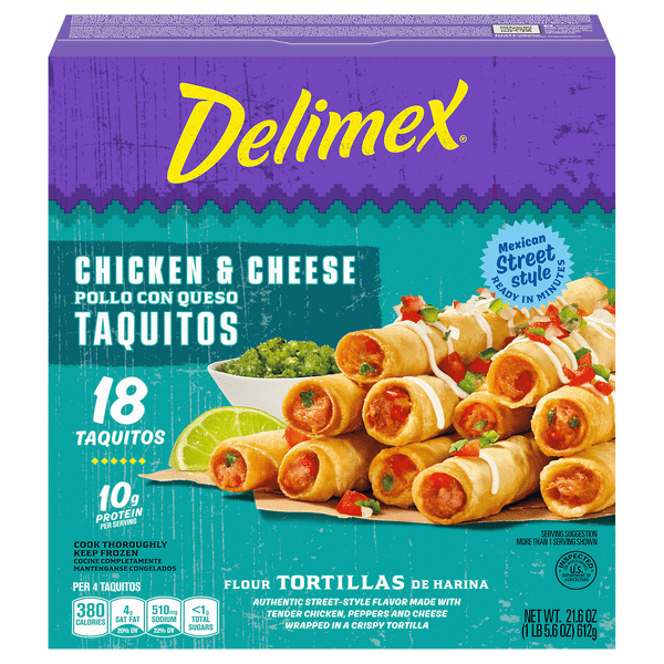 Save on Delimex Taquitos Chicken & Cheese 18 ct Order Online Delivery