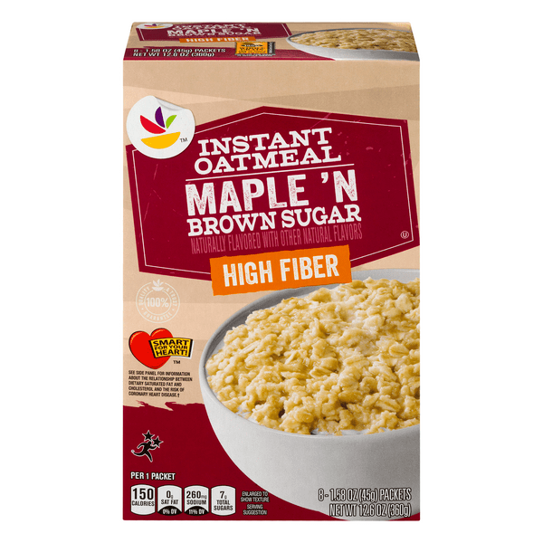 Save on Giant Instant Oatmeal Maple 'N Brown Sugar High Fiber 8 ct