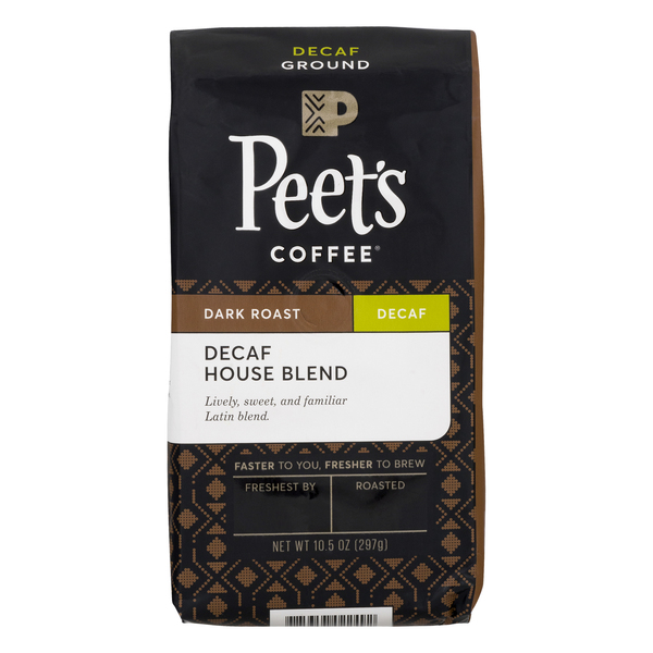Save on Peet's House Blend Dark Roast Coffee Decaffeinated (Ground