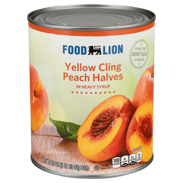 Save on Food Lion Yellow Cling Peaches Halves in Heavy Syrup Order