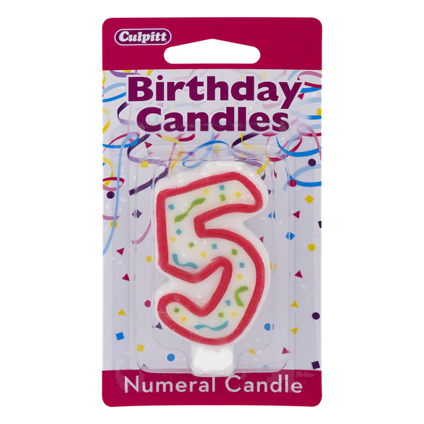 Save on Culpitt Numeral Birthday Candle 5 Red Order Online Delivery