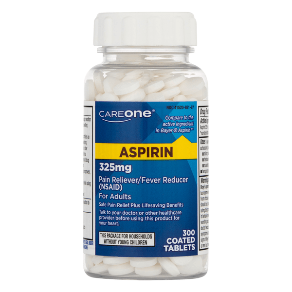 Save on CareOne Adults Aspirin 325 mg Pain Relief Coated Tablets Order
