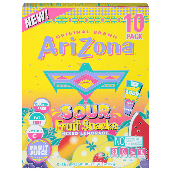Save on AriZona Sour Fruit Snacks Mixed Lemonade 10 ct Order Online