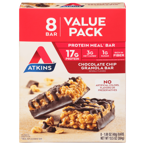 Save on Atkins Protein Meal Bar Chocolate Chip Granola Low Carb Value