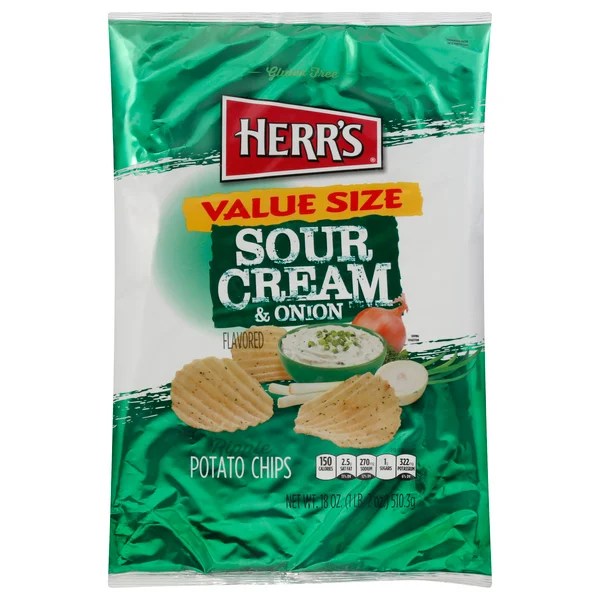 Save on Herr's Potato Chips Sour Cream & Onion Value Size Order Online