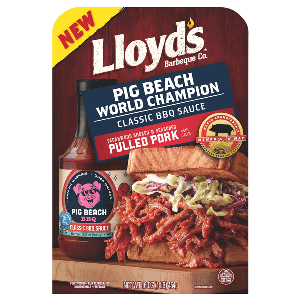 Save on Lloyd's Pulled Pork with Pig Beach Classic BBQ Sauce Order