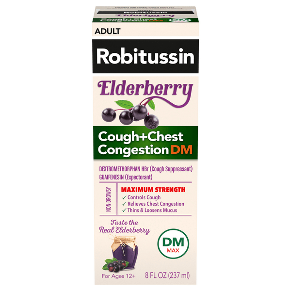 Save on Robitussin Maximum Strength Elderberry Cough + Chest Congestion