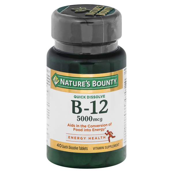 Save on Nature's Bounty Vitamin B12 5000 MCG Quick Dissolve Order