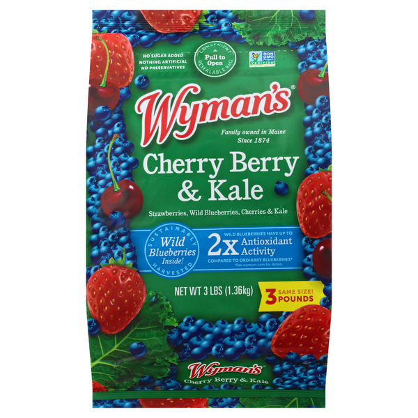 Save on Wyman's Strawberries, Blueberries & Cherries with Kale Frozen