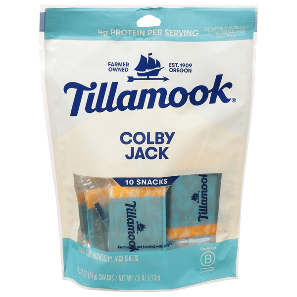 Save on Tillamook Colby & Monterey Jack Cheese Snack Bars 10 ct Order
