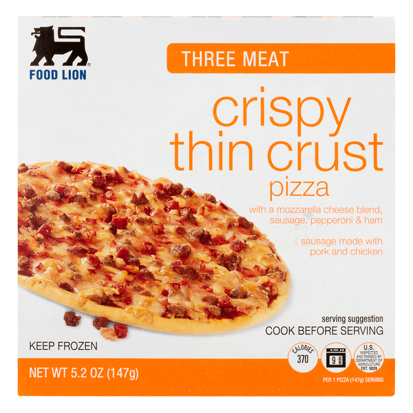 Save on Food Lion Crispy Thin Crust Pizza Three Meat Order Online