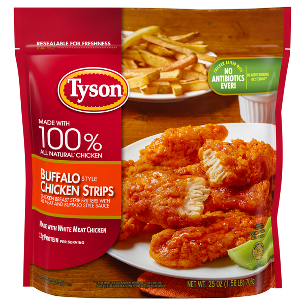Save on Tyson Breaded Chicken Breast Strips Buffalo Style Fully Cooked