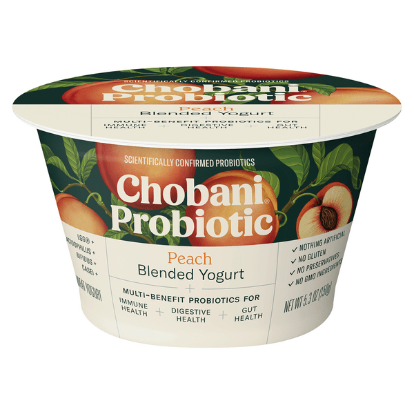 Save on Chobani Probiotic Peach Blended Yogurt Order Online Delivery
