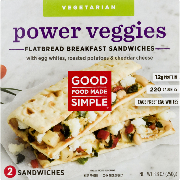 Save on Good Food Made Simple Flatbread Breakfast Sandwiches Power