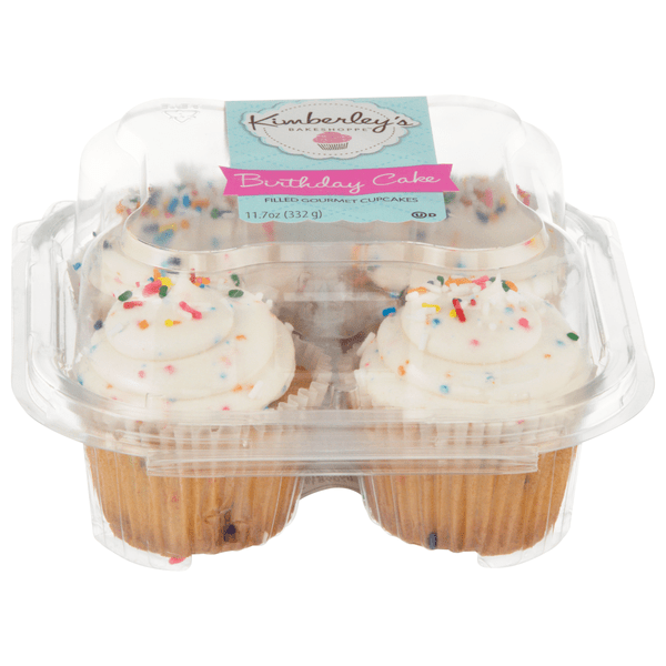 Save on Kimberley's Birthday Cake Filled Cupcakes 4 ct