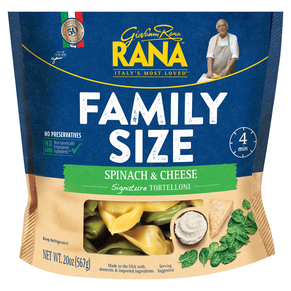 Save on Giovanni Rana Tortelloni Pasta Spinach & Cheese Family Size