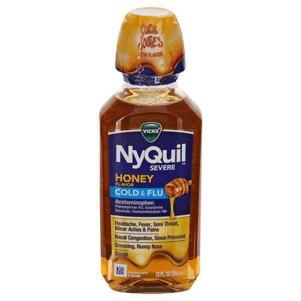 Save on Vicks NyQuil Severe Cold & Flu Relief Liquid Honey Flavor Order