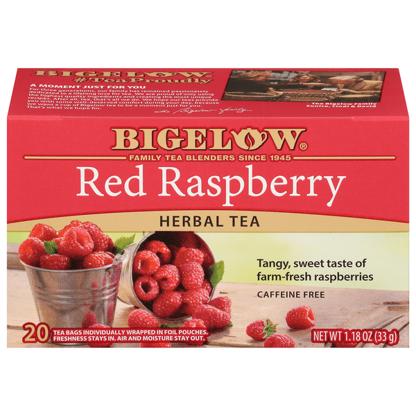 Save on Bigelow Red Raspberry Herbal Tea Bags Caffeine Free Order Online Delivery MARTIN'S