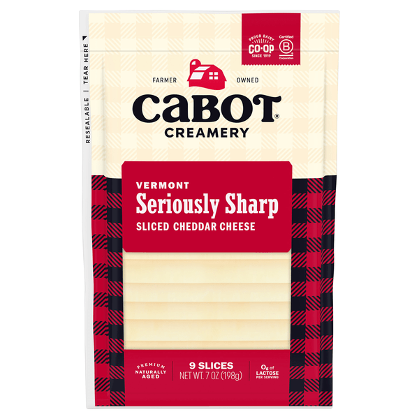 Save on Cabot Aged Vermont Seriously Sharp White Cheddar Cheese Slices