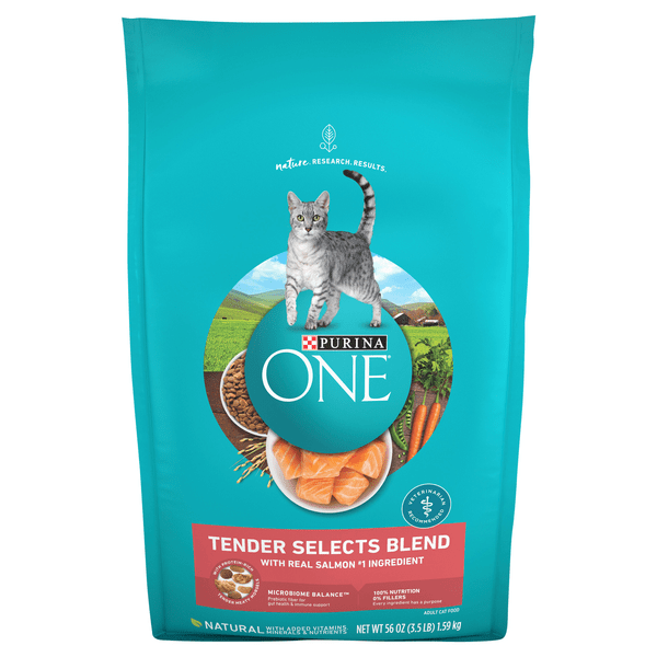 Save on Purina ONE Tender Selects Blend Natural Real Salmon Adult Dry