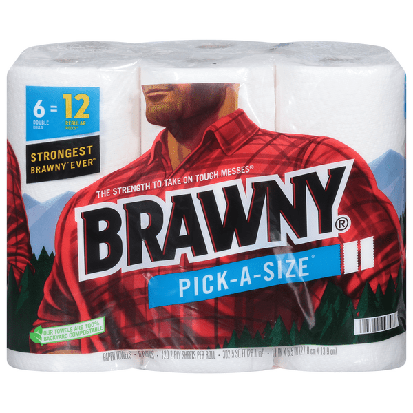 Save on Brawny PickASize White Double Rolls 2Ply Paper Towels Order