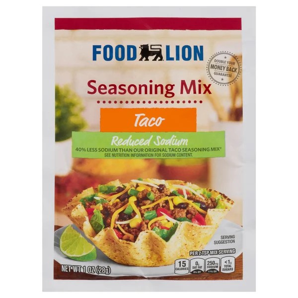 Save on Food Lion Taco Seasoning Mix Packet Reduced Sodium Order Online