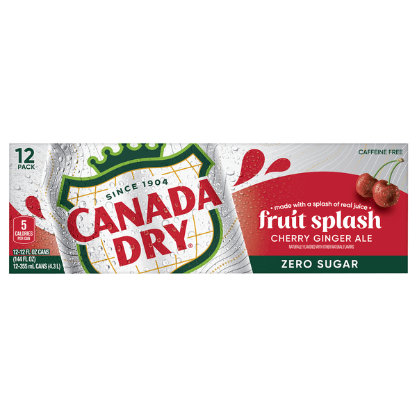 Save on Canada Dry Fruit Splash Zero Sugar Cherry Ginger Ale Soda 12
