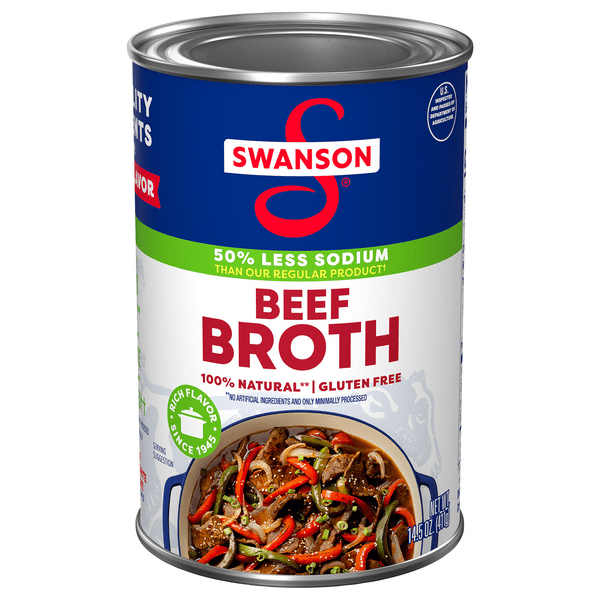 Save on Swanson Beef Broth 50 Less Sodium Gluten Free 100 Natural