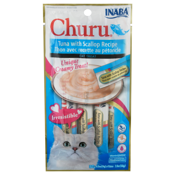 Save on Inaba Churu Cat Treats Creamy Tuna with Scallop Recipe 4 ct