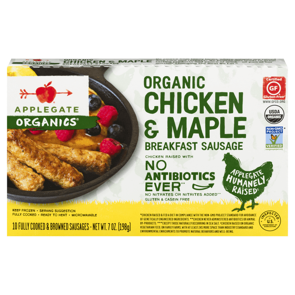 Save on Applegate Organics Breakfast Sausage Chicken & Maple Gluten