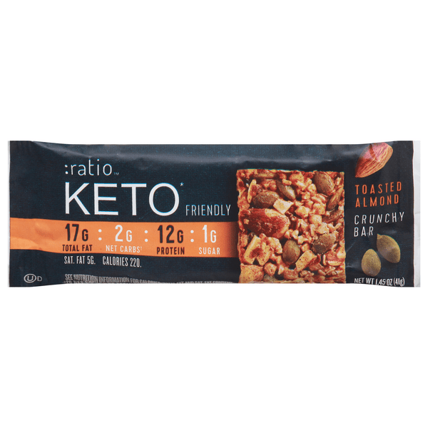 Save on Ratio Keto Crunchy Bar Toasted Almond Gluten Free Low Carb