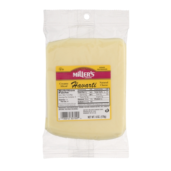 Save on Miller's Havarti Cheese Creamy Kosher Sliced Order Online