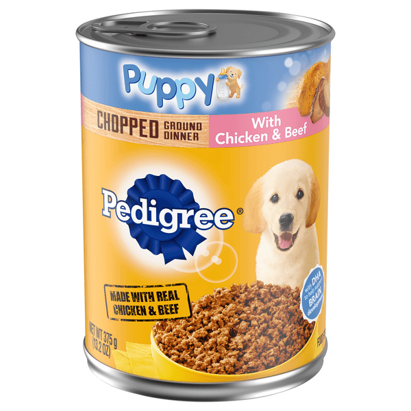 Save on Pedigree Chopped Ground Wet Puppy Food Dinner Chicken & Beef