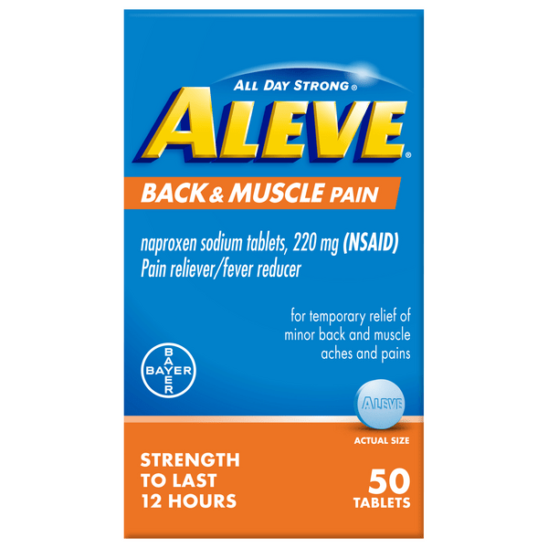 Save on Aleve All Day Strong Back & Muscle Pain Relief Naproxen Sodium