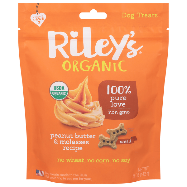 Save on Riley's Organic Dog Treats Small Peanut Butter & Molasses