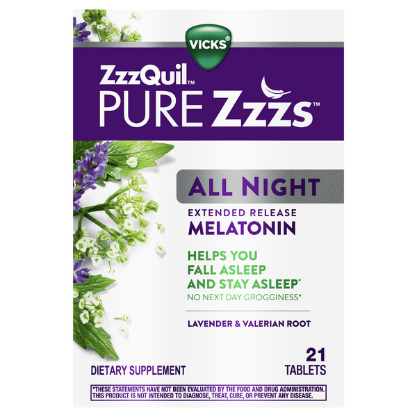 Save on Vicks ZzzQuil Pure Zzzs All Night Extended Release Melatonin