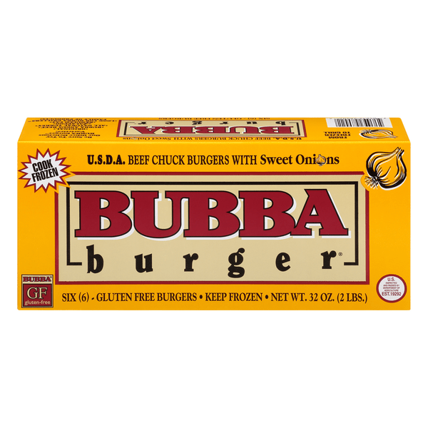 Save on Bubba Burger Choice Beef Chuck with Sweet Onions 1/3 lb ea 6