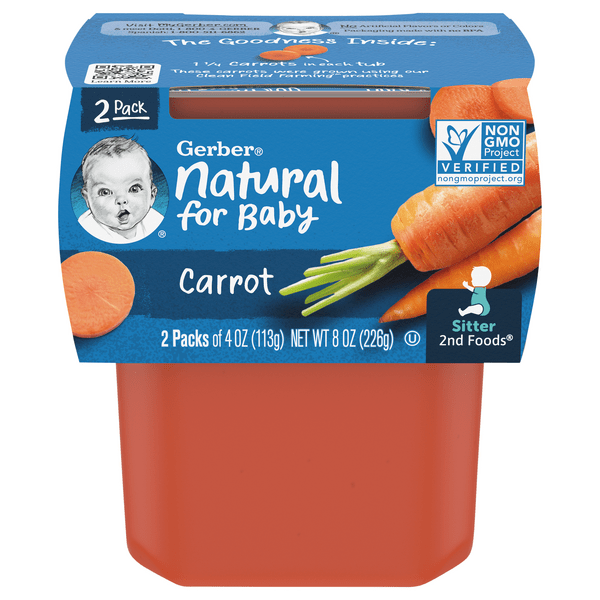 Save on Gerber Natural Stage 2 Baby Food Carrot 2 ct Order Online