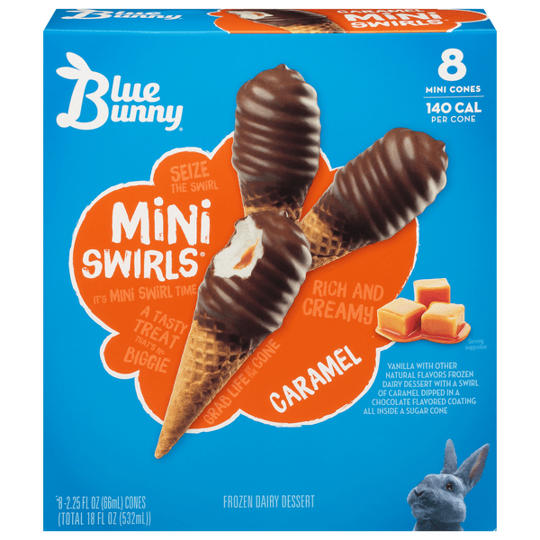 Save on Blue Bunny Mini Swirls Ice Cream Cones Caramel 8 ct Order