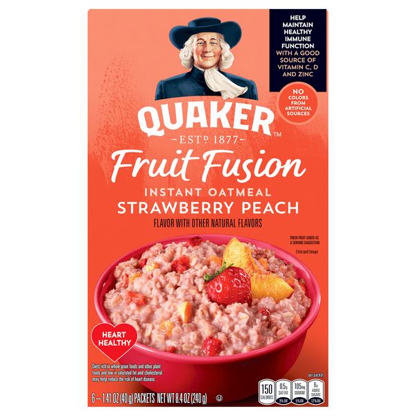 Save on Quaker Fruit Fusion Instant Oatmeal Strawberry Peach 6 ct