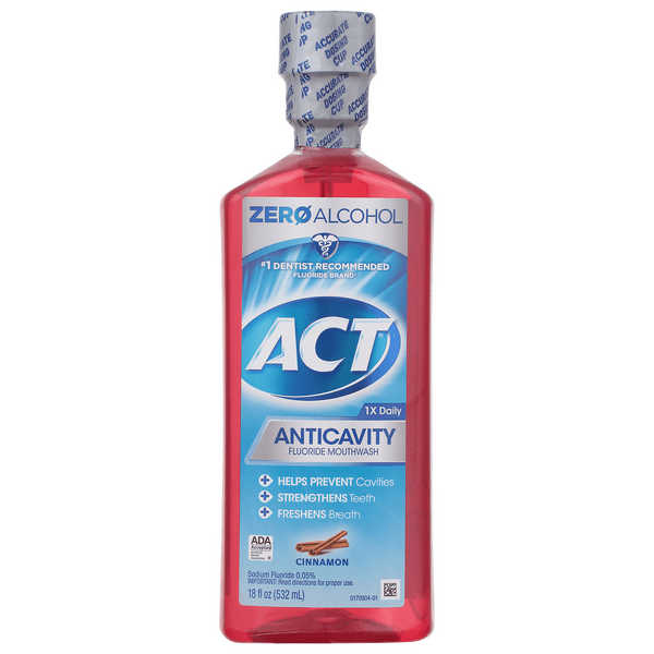 Save on ACT Anticavity Fluoride Mouthwash Cinnamon Zero Alcohol Order