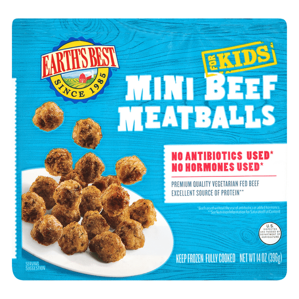Save on Earth's Best Kidz Beef Meatballs Baked Mini Natural Fully