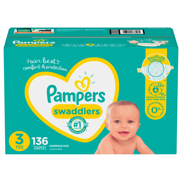 Save on Pampers Swaddlers Size 3 Diapers 1628 lbs Order Online