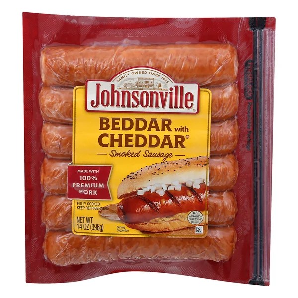 Save on Johnsonville Beddar with Cheddar Sausage Smoked & Cheddar